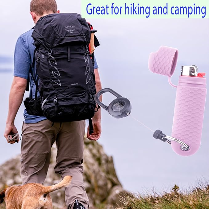 Waterproof Lighter Case Cover Holder for BIC Regular Lighters Sleeve Type J6 Outdoor Survival Multipurpose Seal Lighter Pouchfor Hiking and Camping (Light Purple, 2)