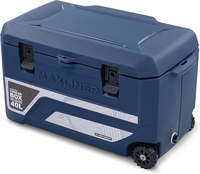 Max Cooler Box (40L) Outdoor Activities, Such as Camping, Fishing, Hiking, and picnics. Box Keeps Cold to 180 Hours (7.5 Day)
