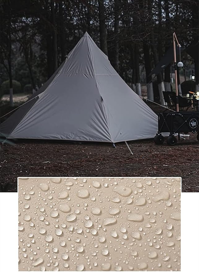 Trekking Pole Tent Ultralight 4 Person 4 Season Tent, Lightweight Pyramid Tent for Mountaineering Hiking Camping