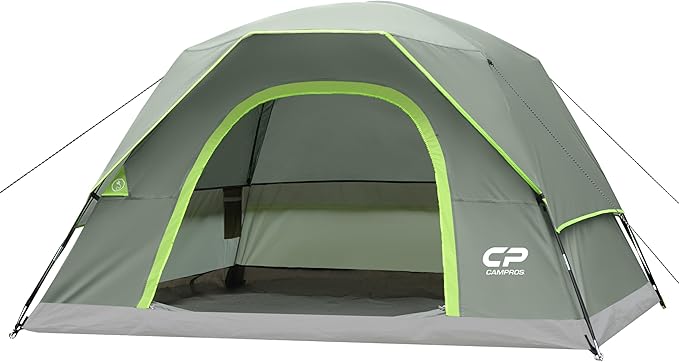 Tents for Camping 4 Person Tent Waterproof Windproof Double Layer Camping Tent, Easy Setup Dome Tent with Large Mesh Windows & Wider Door for Outdoor Camping & Hiking