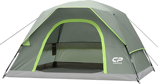 Tents for Camping 4 Person Tent Waterproof Windproof Double Layer Camping Tent, Easy Setup Dome Tent with Large Mesh Windows & Wider Door for Outdoor Camping & Hiking