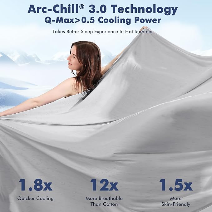 Elegear Cooling Blanket for Hot Sleepers, Double-Sided Arc-Chill® 3.0 Cooling Tech, Q-Max >0.5 Cool to Touch Cooling Blankets, Soft Breathable Summer Blanket for Night Sweats & Hot Flashes, Twin