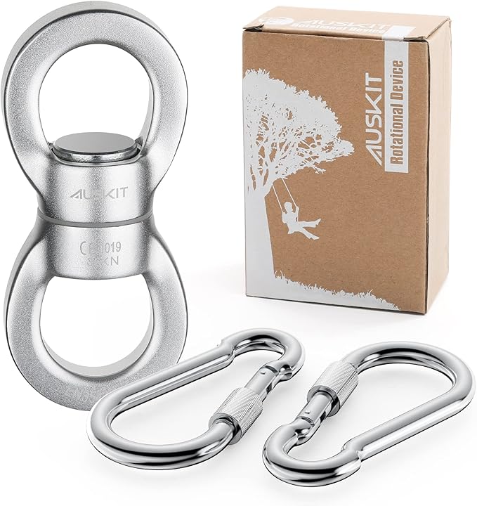 Silver Swing Swivel, 35 KN Safest Rotational Device Hanging Accessory