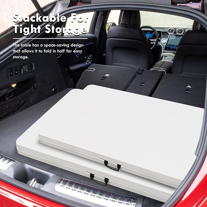 8ft Folding Table, Foldable Table with Foldable, Easy to Carry, for Family Gatherings, Outdoor Gatherings, Indoor