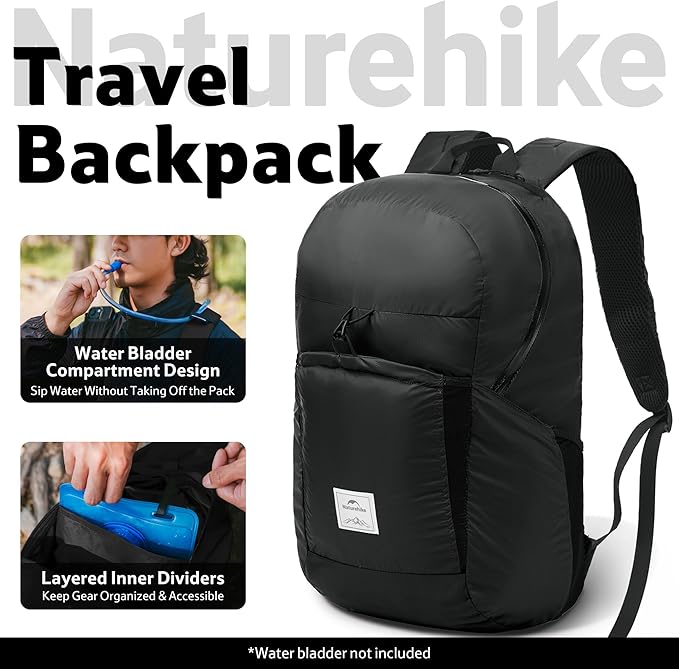 Naturehike 30L Lightweight Hiking Backpack, Waterproof Camping Packable Backpack, Ultralight Daypack for Travel Airplane