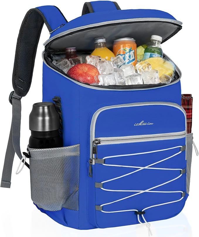 Cooler Backpack, Portable Insulated Leakproof Backpack for 33 Cans (330ml), Lightweight Insulated Soft Cooler Backpack for Picnic, BBQ Camping, Lunch, Beach and Hiking, for Men and Women