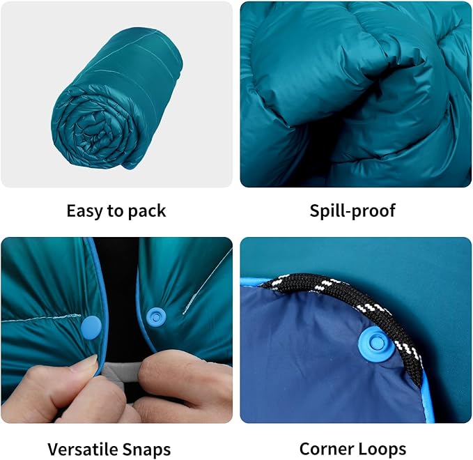 Camping Blanket, Packable Puffy Blanket Down Alternative Blanket Lightweight Windproof Water Resistant for Outdoors,Hiking, Backpacking,Beach,Car,Picnic,Stadium 52x75in