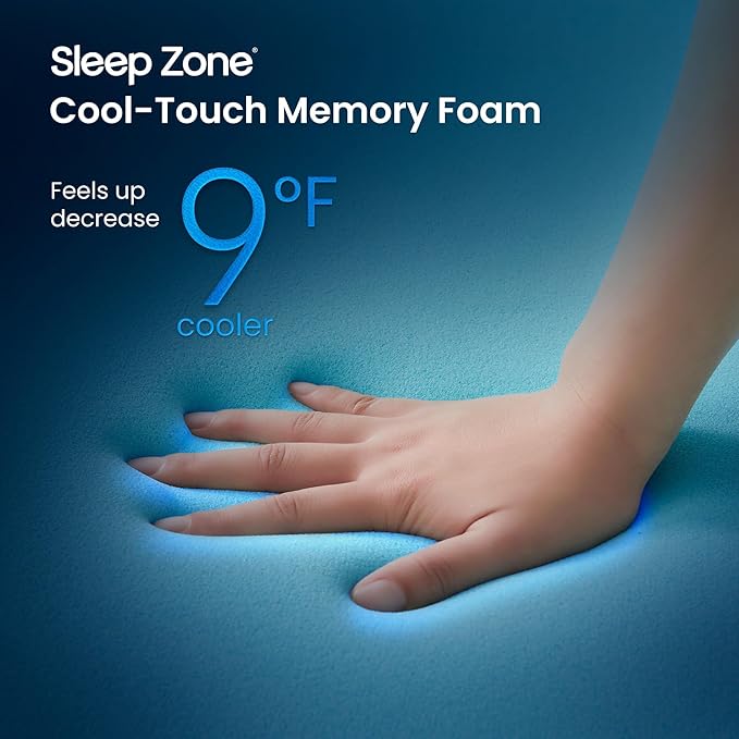 SLEEP ZONE Dual Layer 3 Inch Memory Foam Thick Mattress Topper, 2 inch Cooling Gel Memory Foam Plus 1 inch Waterproof Pillowtop Mattress Pad Cover, Comfort Support (King)