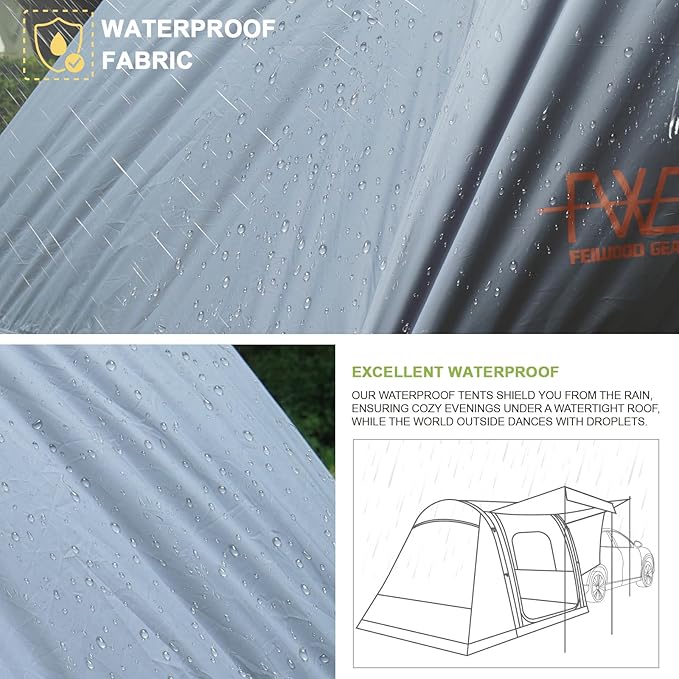 Inflatable SUV Tents for Camping, Easy Set up Car Tailgate Tent Waterproof with Tarps Portable Car Tents with 2 Doors for SUV MPV