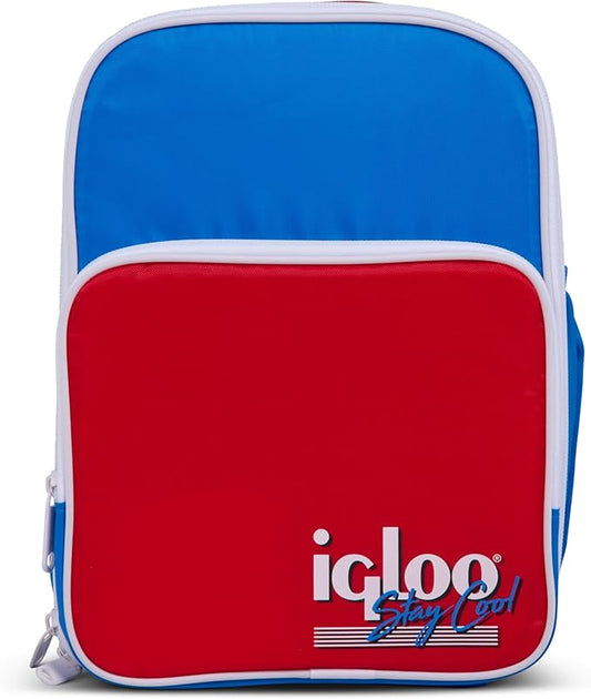 Igloo Retro Insulated Mini Backpack; Red, White & Blue