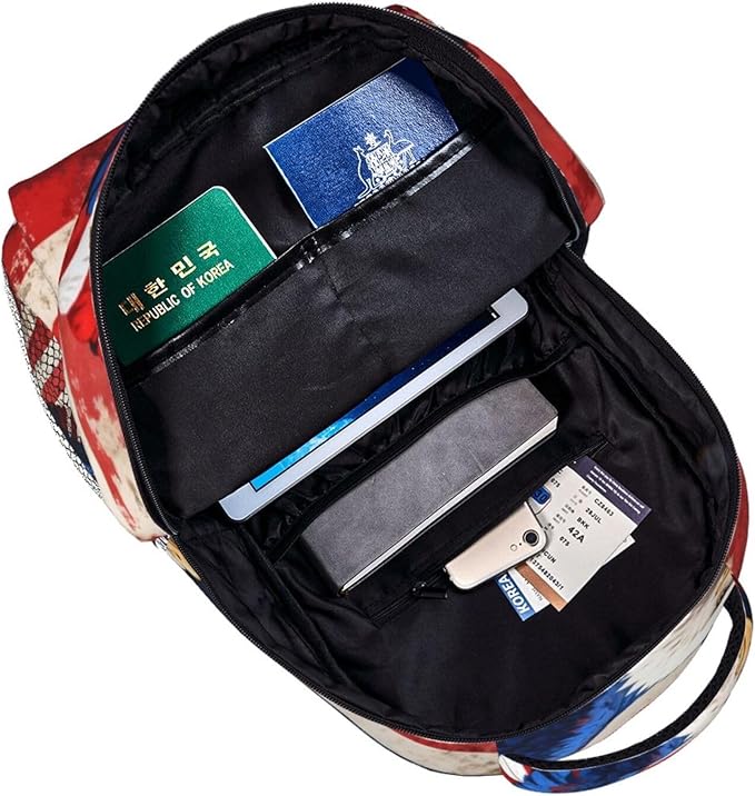 Women Men Polyester 250th Anniversary 1776-2026 Patriotic Eagle Art Casual Daypack Large Capacity Bookbag With Side Pockets for Sports Picnic Walking Cycling