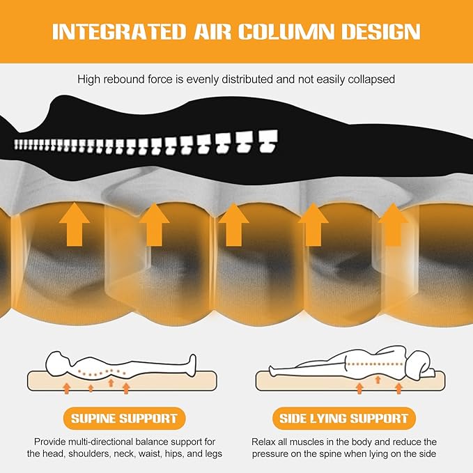 Ergocar Inflatable Mattress Soft Plant Velvet Thickened Air Mattress Car Sleeping Mattress Two Pillows Double-Layer Inflatable Valve Storage Bag Suitable for Camping, Traveling, Family