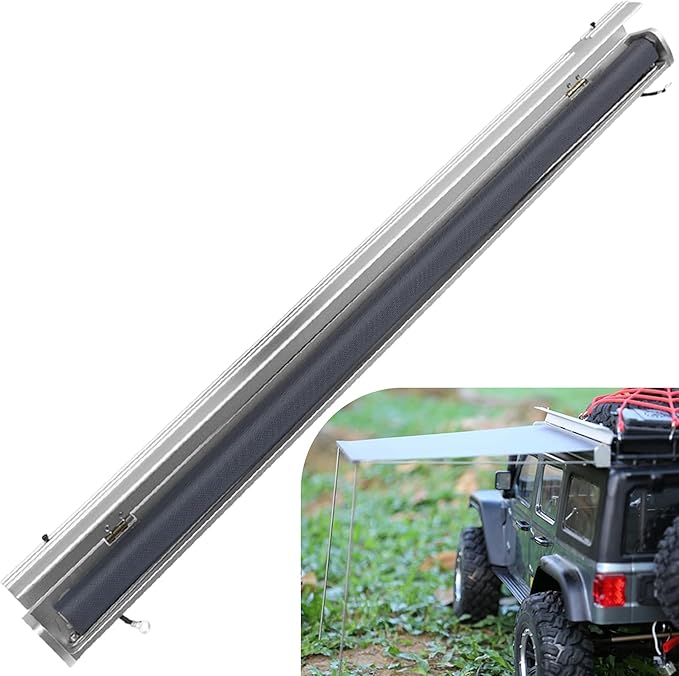 ShareGoo 11.4" x13.1" 1/6 RC Toy Simulation Camping Tent Roof Canopy Decoration Accessory Compatible with Axial SCX6 Trail Honcho RTR 1/6 RC Crawler(Silver)