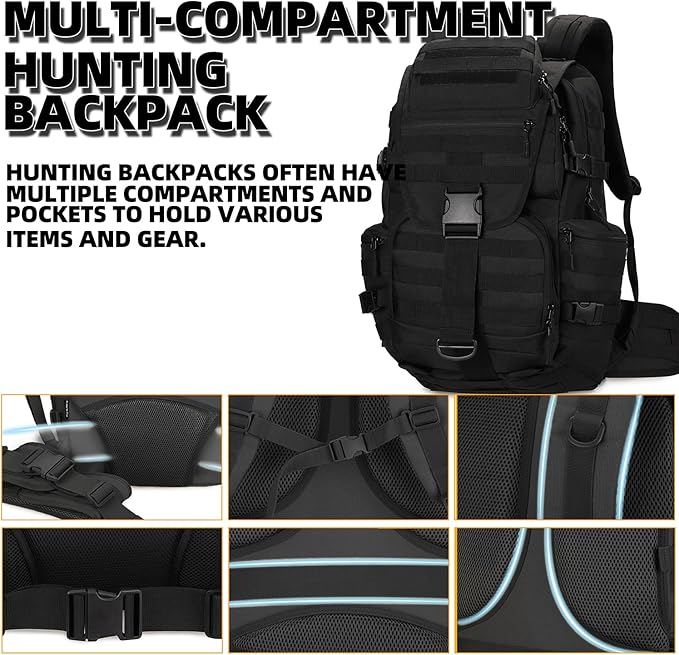 50L Military Tactical Backpack Hiking Waterproof Backpack Large Military Pack 3 Day Assault Pack Molle Bag Rucksack