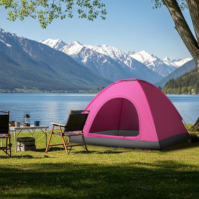 Outvita Camping Tent, 4 Person Dome Tents with Rainfly & Carrying Bag, Waterproof Easy Setup Tent with Mesh Windows for Camping & Hiking