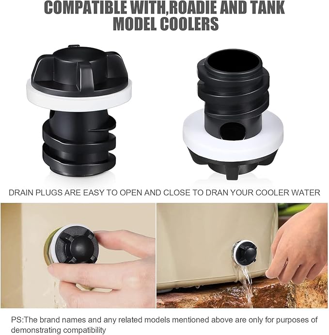 Honoson Cooler Drain Plugs Replacement Compatible with Most Rotomolded Coolers Including Most Major Brands Drain Plugs with Leak-Proof Design