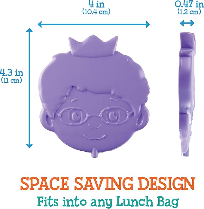 Prince Wednesday Daniel Tiger Reusable Hard Ice 3 Pack- Slim Lightweight Design, Cool Thin Freezer Packs Keeps Food Cold for Longer- Easily Fits Inside Kids School Lunch Box Bento or Insulated Bag