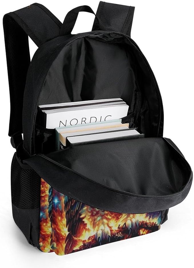 Rucksack Anti-Theft Multipurpose Big Capacity Carry On Bag, Galaxy Nighthawk Owl Traveling Camping Backpack With Side Pockets