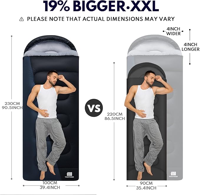 20°F XXL Sleeping Bags for Adults Cold Weather,Camping Sleeping Bag with Compression Sack for Winter Hiking, Hunting,Traveling