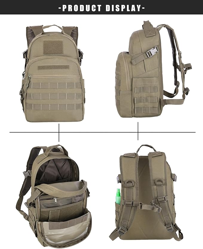 Tactical Backpack for Men Military Backpacks with Holster Army 3 Days Assault Pack Bug Out Bag for Hiking Camping (Green)