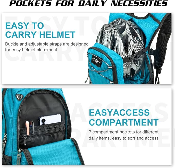 Hydration Backpack with 3L Water Bladder, Insulated Running Hydration Pack Hydropack, Lightweight Water Backpack for Hiking Cycling Camping Biking for Men Women