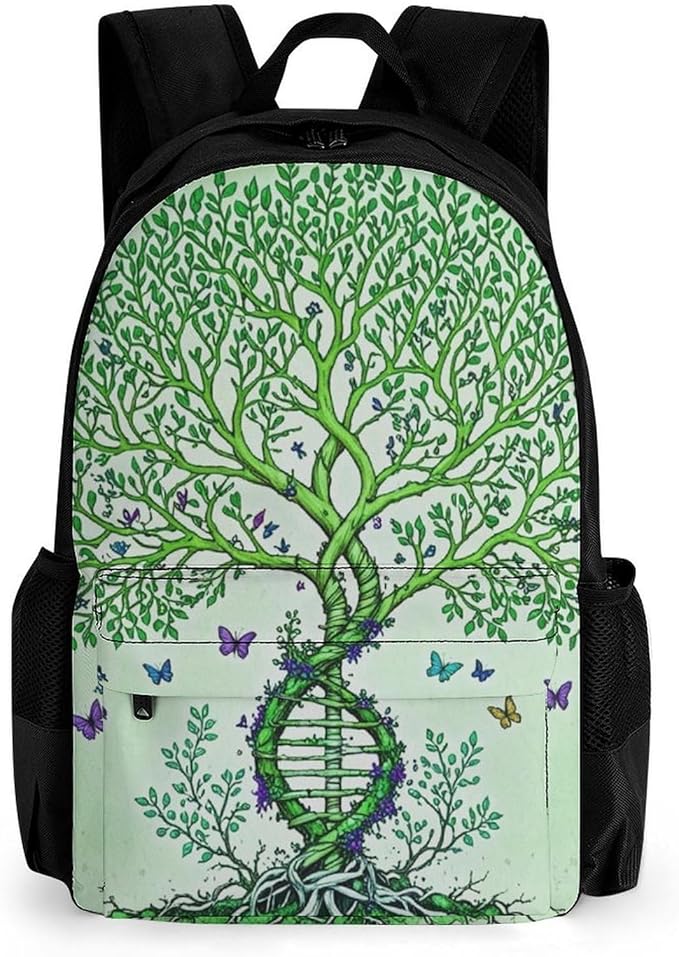 Supdreamc Lightweight Rucksack for Sports Travel Running, Big Capacity Multipurpose Anti-Theft Bookbag, Dna Tree Of Life Art Travel and Sport Backpack Rucksack