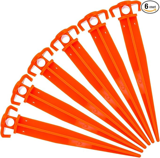 ASR Outdoor Orange Heavy Duty ABS Plastic Tent Stakes Ground Anchor Camping Essentials