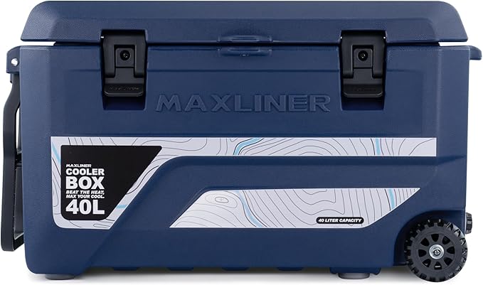 Max Cooler Box (40L) Outdoor Activities, Such as Camping, Fishing, Hiking, and picnics. Box Keeps Cold to 180 Hours (7.5 Day)