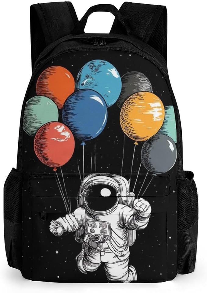 Supdreamc Backpack Lightweight Anti-Theft Multipurpose Trippy Space Astronaut Planet Art Shoulder Bag Large Capacity Travel Hiking Backpack With Padded Straps