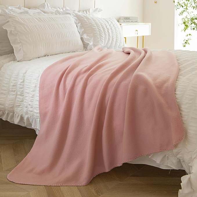 CAI TENG Fleece Throw Blanket Bulk 6 Pack Blankets Soft Lightweight for Kids Cozy Polar Fleece Blanket 50 x 60 Solid Pet-Friendly Bed Sofa Couch Fleece Fabric Travel Wedding Gift Outdoor Pink