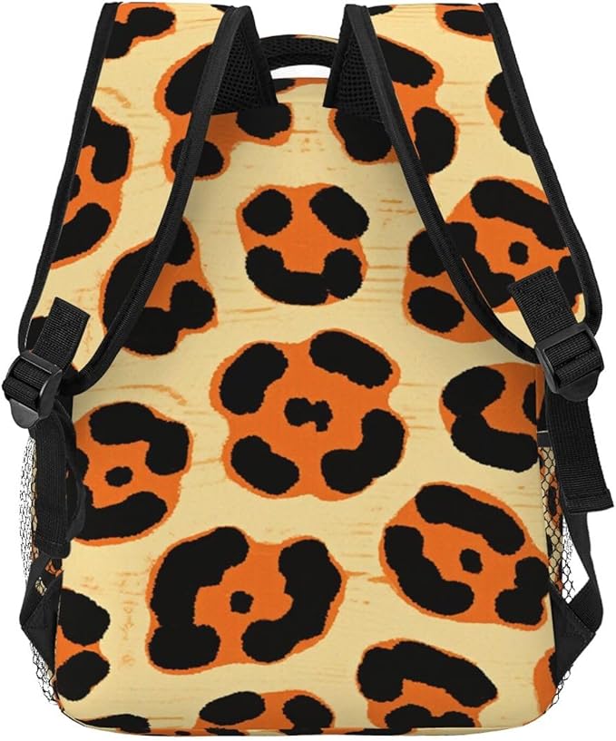 Lightweight Backpack for Gym Travel Bicycle, Big Capacity Multipurpose Anti-Theft Carry On Bag, Leopard Print Animal Skin Patterns Travel Hiking Bag Day Pack