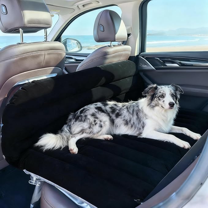SUV Car Air Mattress – Inflatable Back Seat Bed with Electric Air Pump, Portable Camping Travel Sleeping Pad, Blow Up Car Bed (Black for SUV)