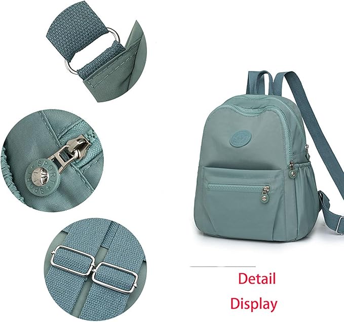 Simple Casual Solid Color Lightweight College Work Backpack Anti Theft Travel Backpack Daypack for Women (Grey Blue)
