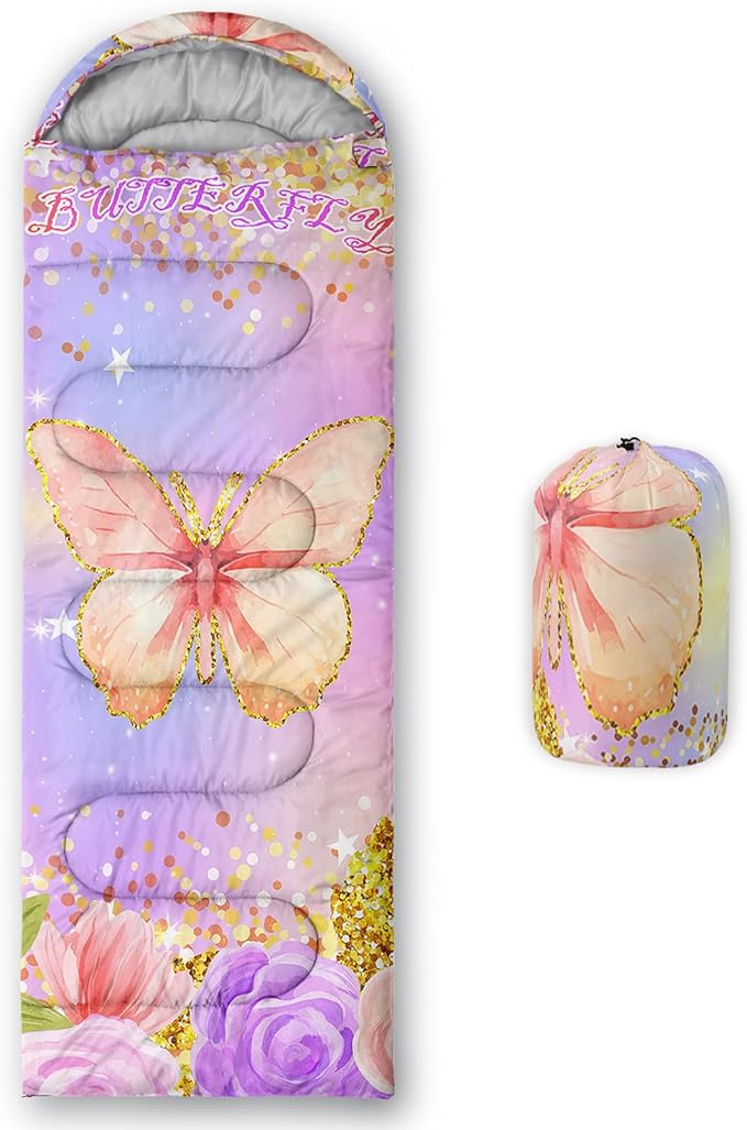 HOSIMA Dear Hunting Pattern Cold Weather Sleeping Bags for Adults,Black Light Weight Sleeping Bags for Kids Adults,WaterProof Sleeping Bags for Outdoors Hiking.