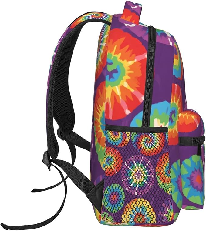 Backpack Polyester Multipurpose Anti-Theft Colorfu Tie Dye Art Shoulder Bag Big Capacity Gym Outdoor Hiking Backpack With Padded Straps