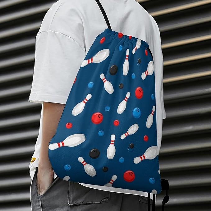 Theft Proof Drawstring Backpack Cinch Sack Water Resistant for Travel Camping Sports Equipment Men Women, Bowling Ball Bags