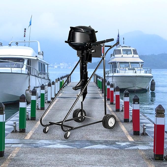 Outboard Motor Stand Cart, 315LBS Outboard Engine Stand,Boat Motor Carrier,Engine Carrier Cart Dolly Storage Transport Trailer for Shaft Motors