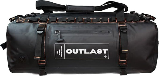 Waterproof Duffel Bag Backpack 65L Scuba Zip Enclosure Dry Bag Fishing, Overland Backpack, Hiking,Camping Adventure Ready (Black)