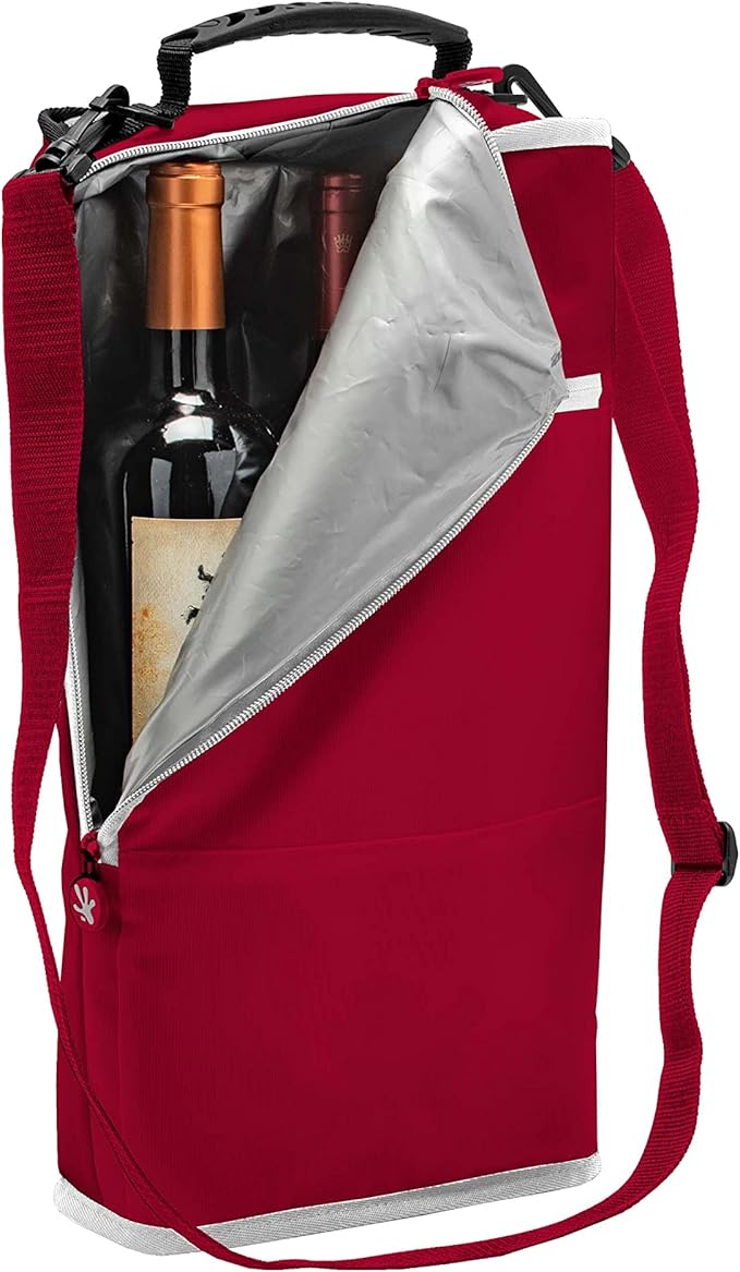 geckobrands Verticool Cooler - Insulated Portable Soft Cooler Bag with Adjustable Shoulder Strap, Holds 9 Cans or 2 Wine Bottles, Perfect for Beach, Picnics, and Outdoor Activities