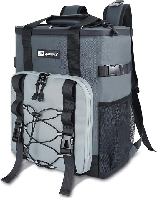 Cooler Backpack, AYAMAYA 24 Cans Insulated Lunch Backpack Cooler Leakproof, Keeps Hot/Cold for Up to 16 Hours, Lightweight Waterproof Beach Travel Camping Cooler Bag for Men and Women