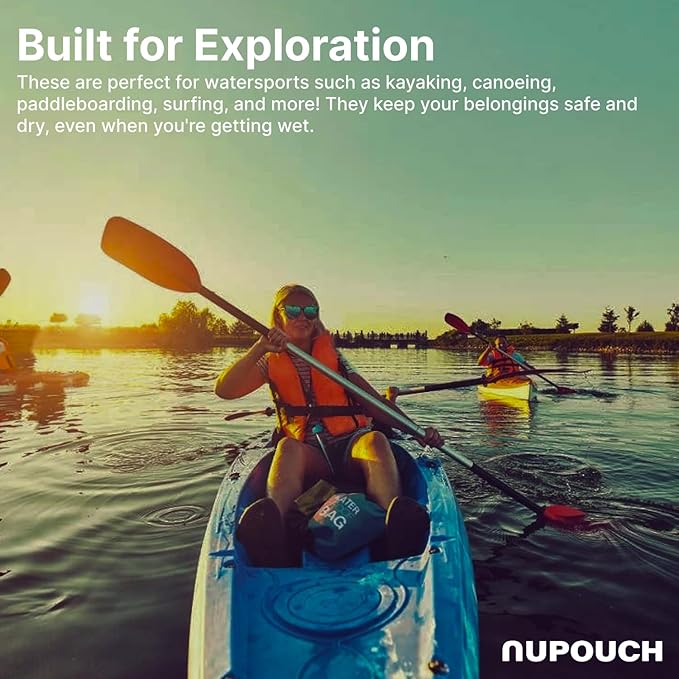 Nupouch Waterproof Dry Bag: 2L/5L/10L/20L Roll Top Lightweight Dry Storage Bag, Backpack for Travel, Swimming, Boating, Kayaking, Camping, or Beach