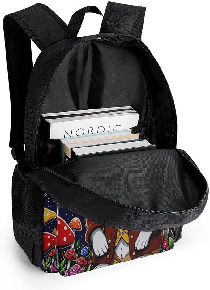 Rucksacks Lightweight Multipurpose Anti-Theft Psychedelic Rabbit Space Mushroom Art Shoulder Bag Big Capacity Traveling Camping Backpack With Side Pockets