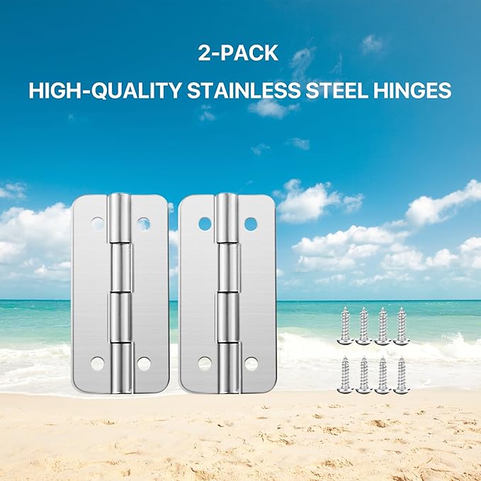 LBB-Parts Cooler Hinges for Igloo Ice Chests, Stainless Steel Replacement Hinges with Screws, Fits Igloo Rectangular Coolers 25-165 Qt, Replaces Part #24005