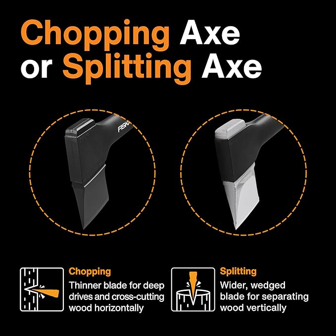 Fiskars X25 Splitting Axe, 28" Wood Splitting Axe for Medium to Large Size Logs with Shock Absorbing Handle and Sheath, Split Firewood, Forged Steel Blade, Bushcraft Gear and Camping Hatchet