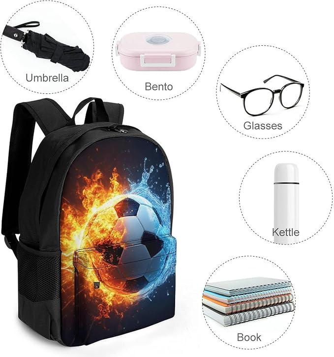Rucksacks Lightweight Multipurpose Anti-Theft American Football Water Fire Soccer Shoulder Bag Big Capacity Traveling Camping Backpack With Side Pockets