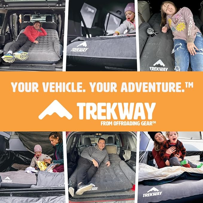 Offroading Gear SUV/Van Inflatable Air Mattress w/Side Chambers - Car Camping Bed - for 4Runner, Outback, Forester, Cherokee, RAV4, Blow Up Inflatable. from Trekway