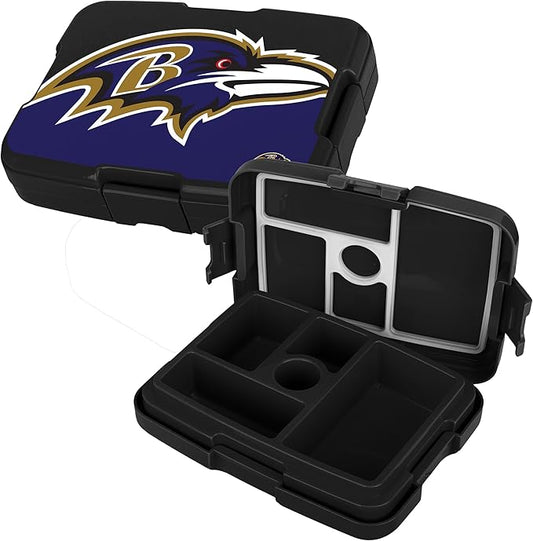 FOCO NFL Unisex-Adult Officially Licensed 2-Tone Big Logo Team Color Football Leak Proof 5 Compartment Bento Lunch Box - Baltimore Ravens