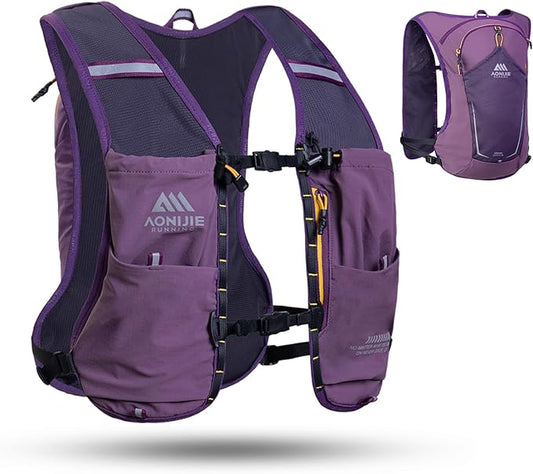 AONIJIE Running Hydration Vest for Men & Women, 8L Hydration Backpack, Multiple Pocket Designs for Water Bottles/Bladders, Lightweight Breathable for Hiking, Climbing, Marathon & Cycling