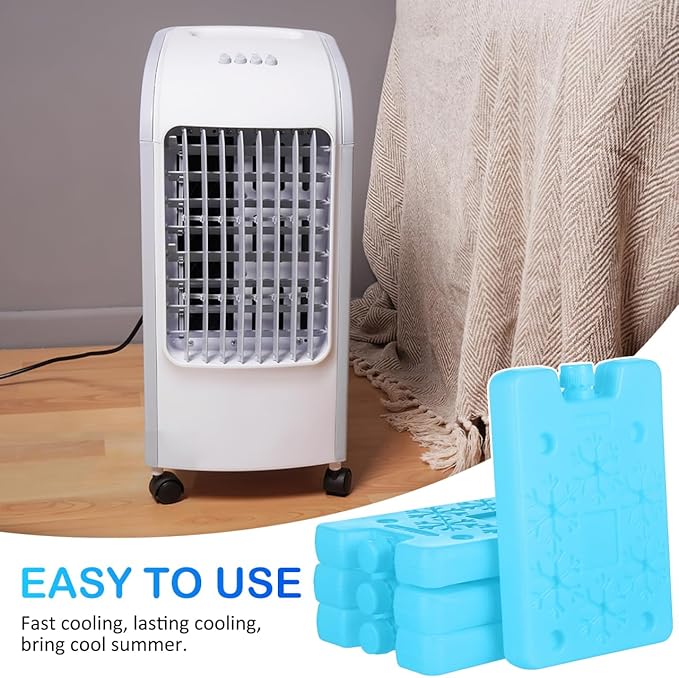 4pcs Ice Packs for Coolers, Refreezable Reusable Cooler Ice Pack, Icepacks for Bento Shipping Beach