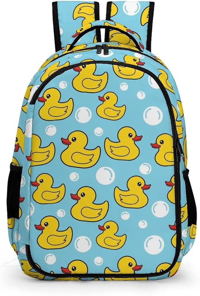 Backpack Yellow Rubber Duck Print, Lightweight Water Resistant Casual Daypack for Travel Commute and Hiking